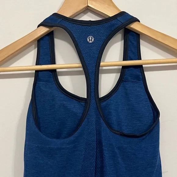 Lululemon Ebb & Flow Racerback Tank  Heathered Rugged Blue/Heathered Inkwell 6 - Picture 12 of 16